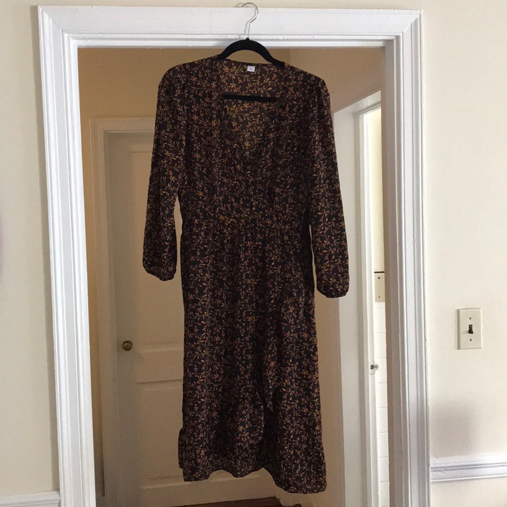 Waist Defined Floral Ruffle Wrap Dress